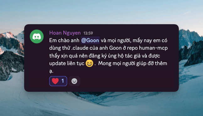 Discord testimonial from Hoan Nguyen