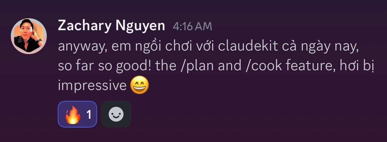 Discord testimonial from Zachary Nguyen