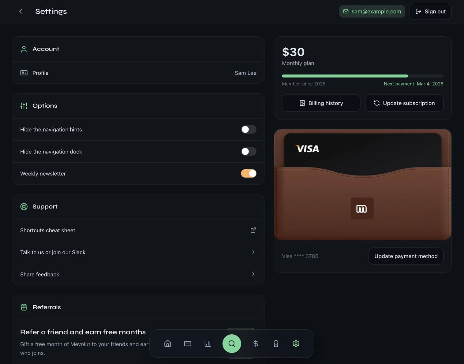 Before: Basic settings UI without custom graphics