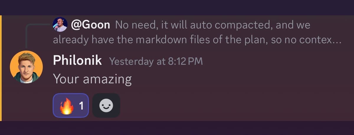 Discord testimonial from Philonik - You're amazing